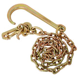 5/16" x6' Leg G70 15" Long Shank J Hook Tow Chain w/RTJ Cluster Hook & Grab Hook - 4700 lbs WLL W465133709