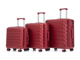 3 in 1 ABS&PC Trolley Box 20in 24in 28in Trolley Box Iron Tie Rod ABSPC Alloy Wine Red 11363546