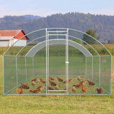 19.7x9.8x6.5ft Large Metal Chicken Coop with Run, Walk-in Poultry Cage with Waterproof Cover & Arc 16128601