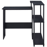 Black Office Desk with Bookshelf B062P184526