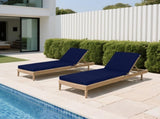 Outdoor Chaise Lounge Cushions Set of 2, Tri-Fold Replacement Cushions for Patio Furniture, Water W419P460573