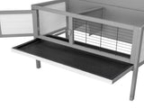 36" Single Deck Waterproof Wooden Chicken Coop Hen House Pet Animal Poultry Cage Rabbit Hutch Gray 17110053