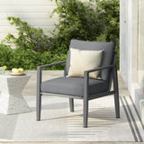 Gray Aluminum Lounge Chair with Sleek Rope Accents and Comfortable Cushions, Perfect for Modern N767P237034G