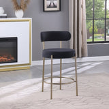 Modern Sherpa Counter Height Stools Set of 2, Uphsoltered 26" Seat Height Barstools with Brushed 57237025
