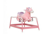 Spring Rocking Horse for Kids 3 Years, Plush Ride Horse with Neighing Sounds, Pink Animal Ride 23502287