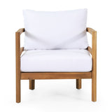 Outdoor Acacia Wood Patio Club Chair, Wood Patio Furniture,Waterproof Thick Cushion Deep Seating for 71518.00WHI