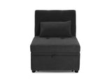 Contemporary Black Color Sleeper Sofa Chair Pillow Plush Tufted Seat 1pc Convertible Sofa Sherpa B011P367881