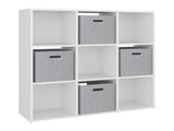 Brookfield 9-Cube Bookcase, Modern Cube Storage Organizer with Open Shelves for Living Room and Home B128P611049