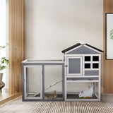 ZNTS Indoor Outdoor Rabbit Hutch, Bunny Cage with Run, Pull Out Tray, Guinea Pig House for Small Animals, W2181P152979