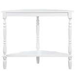 42'' Retro Circular Curved Half-Moon Console Table with Cloud Design Top and Open Shelf Solid Wood W1202P155405