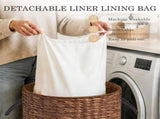 Round Laundry Hamper with Lid, Woven Natural Water Hyacinth Laundry Hamper 38419457