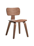 Walnut Finish Side Chairs Set of 2, Curved Ergonomic Design Solid Wood Dining Furniture Kitchen B2741P331882