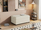 Twin Size Folding Ottoman Sleeper Bed with Mattress Convertible Guest Bed, White N719P243722K