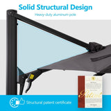 11 FT Cantilever Patio Umbrella, Round Outdoor Offset Umbrella with 360&deg Rotation & Tilt Adjustment B082P195465