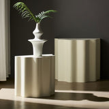 2PCS Set Side Table,Wavy Edges Design Fiberglass Coffee Table for Living Room,Bedroom,Modern Design W2582P313972