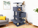 57" Multi-Level Cat Tree for Multi-Cat Households, 2 Condos & Hammock with Sisal Scratching 93262124