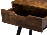 Set of 2 Mid Century Wood Side Table, End Table with 1 Storage Drawer, Nightstand for Bedroom Living W2181P144024