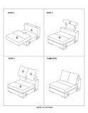 Living Room Furniture Armless Chair Beige Corduroy 1pc Armless Chair Soft Cushion Wood Legs B011P211064