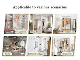 70" Industrial Coat Rack, Solid Wood & Silver Stainless Steel Clothing Rack, Double Layer Hanger for W2920P276826