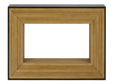 Modern Contrast Console Table with Layered Wood Frame and Black Top W3123P369227