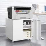 Metal Printer Stand with Storage Mobile Printer Tables for Small Spaces with Door Adjustable Shelf W1247110443