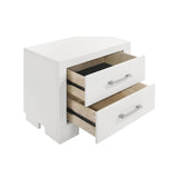 2 Drawers MDF Nightstand in Cream White Finish B016P254531