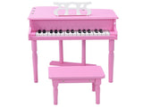 Pink Kids Piano 30-Key Keyboard Toy with Bench Piano Lid and Music Rack 71599977