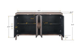 Carved Flower Door Handle, Antique Four Door Cabinet for Living Room Kitchen Hallway 88163918