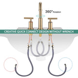 8 in. Widespread Double Handle Bathroom Faucet with Pop Up Drain in Brushed Gold W122459286