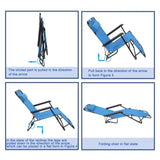 ZNTS RHC-202 Portable Dual Purposes Extendable Folding Reclining Chair Blue 75407956