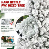 Artificial 6ft Flock Christmas Tree with 752PVC/Hard Needle Mixed Branch Tips,Hinged Premium & 49032696