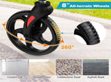 Foldable Rollator Walker with 8" Wheels Handbrake Storage Bag Cane Holder for Seniors & 64661488