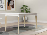 Modern Dining Table 47 Inch Kitchen Table Rectangular Top with Solid Wood Leg-White W112040061
