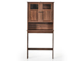 2-Door 3-Shelf MDF Toilet Cabinet with Melamine Finish Bathroom Vanity 23.23*8.66*66.93in Walnut 92221472