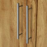 4 Door Wardrobe Armoire Closet with 3 Drawers, Natural 19066469
