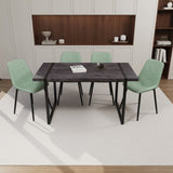 59" MDF black wooden table and modern chair 4-piece set, medieval wooden kitchen 52519194