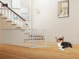 6-Panel Expandable Safety Gate , 270&deg Rotatable Baby/Pet Barrier for Fireplace Stairway 24905084
