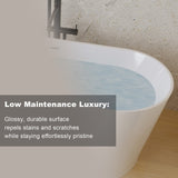 67" Acrylic Freestanding Bathtub, stand alone bathroom tub, Glossy White, Toe-tap Chrome Drain, cUPC W1675P300333