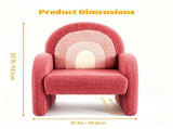1pcs Wood Frame Armchair Kids Sofa, Red Gradient Teddy Velvet 55234829