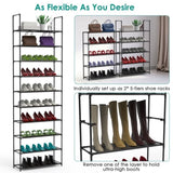10-Tier Shoe Rack, 23.03x10.82x72.83in Space-Saving Tall Shoe Storage - Heavy Duty Steel Frame, 57750366