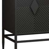 31.50" Modern 2 Door Wooden Storage Cabinet Accent Cabinet with Metal Leg Featuring Two-tier W1435P206312