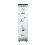 Glass Display Cabinet 4 Shelves with Door, Floor Standing Curio Bookshelf for Living Room Bedroom W1806P197872