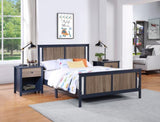 Connelly Full Bed Midnight Blue/Vintage Walnut 27512-MBL