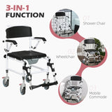 Bathroom WheelchairCommode Wheelchair, Rolling Shower Wheelchair with 4 Castor Wheels 80349826