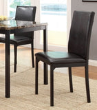 ZNTS Set of 4 Metal Frame Chairs Brown Faux Leather Seat Black Metal Finish Dining Side Chairs B01146334