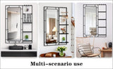 30X44 Ines Modern Vanity Mirror with Multi-functional Shelf, Large bathroom Mirror, Black Frame W708P235372
