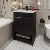 Shell Bathroom Vanity with 2 Doors and Open Storage, Wengue B128P314798