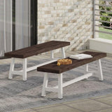 Outdoor Carlisle Benches, Sandblasted Dark Brown White 54562.00SBRN