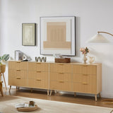 Bedroom Dresser, 6 Double Dressers with Wavy Drawers, Wooden Chest of Drawers for Children's Room, W1162P190403