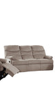 ZNTS Luxurious Velvet Light Brown Color 3-Seater Manual Recliner Sofa Couch Manual Motion Plush Armrest B011P163891